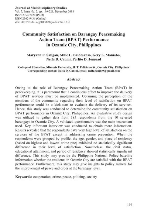 bfat meaning in barangay|Community Satisfaction on Barangay Peacemaking Action Team .